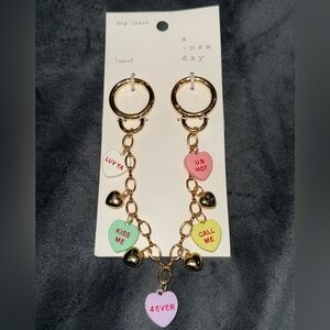 A New Day Conversation Heart Bag Chain Charms Multi-Colored Valentine’s Gift NWT